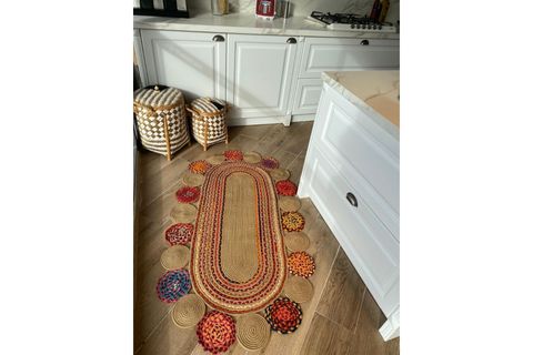 MİLDA JÜT HASIR ÖRGÜ BOHEM ÇİFT TARAFLI HAV VERMEZ KİLİM, 55, 80X120
