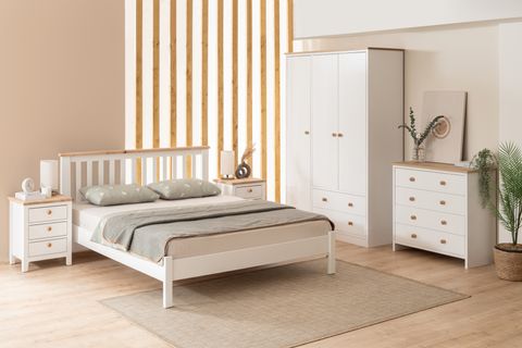 FİDAN MODERN COUNTRY KARYOLA, İNCİ BEYAZI, 120X200