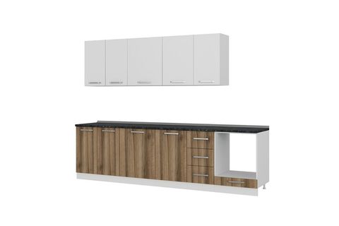 MİNAR LOTUS 290 CM MUTFAK DOLABI BEYAZ DORE 290-D3