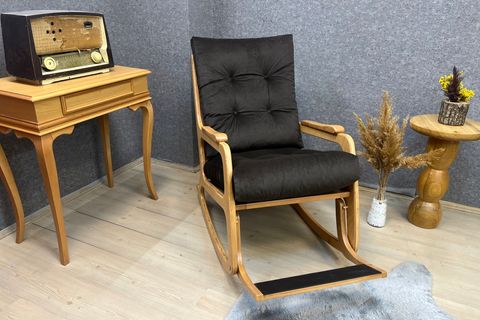 KONTES SALLANAN SANDALYE, ACI KAHVE, NATUREL AYAK RENGİ