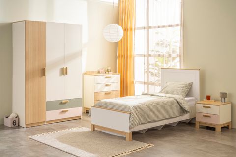 MOKİDO ÇEKMECELİ GARDIROP, 3 KAPAKLI, MEŞE AYTAŞI