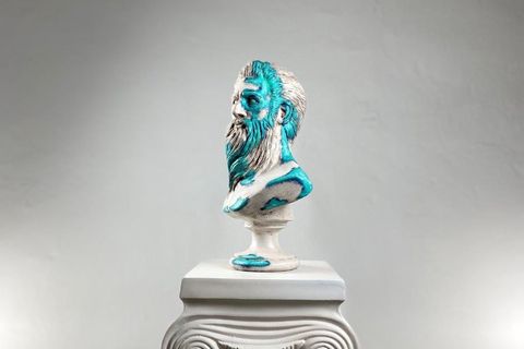 POSEIDON BLUE CORAL POP ART DEKORATİF ROMA YUNAN HEYKELLERİ