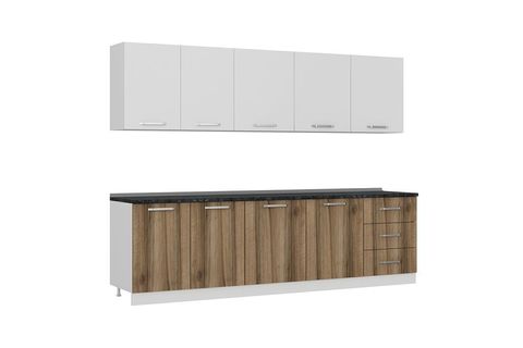 MİNAR EZGİ 280 CM MUTFAK DOLABI BEYAZ DORE 280-D2
