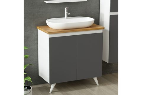 NİKA BANYO DOLABI AY2K80, BEYAZ ANTRASİT, 100 CM