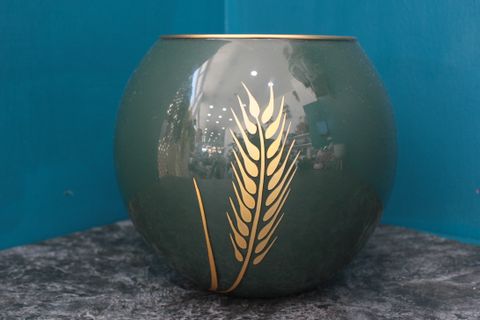 YEŞİL GOLD BAŞAK CAM VAZO SAKSI MUMLUK TEALİGHT AKVARYUM ORKİDE SAKSISI