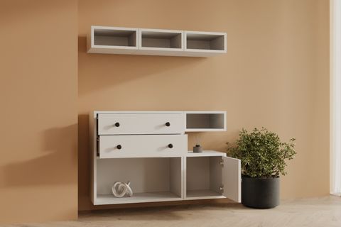 BK ÇOK AMAÇLI DOLAP, DUVARA MONTE 3 RAFLI, MST