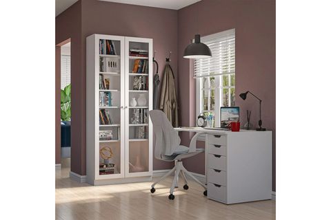DEKOREX TEMPERLİ 2 CAM KAPAKLI KİTAPLIK, BEYAZ