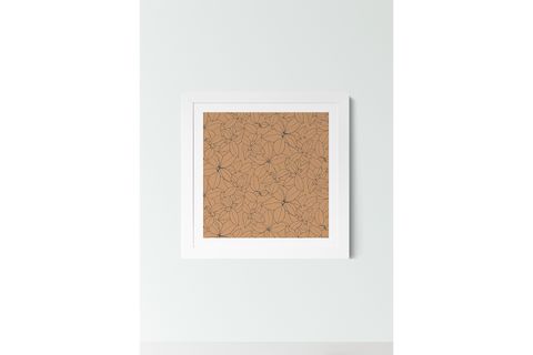 ÇİZİM PAPATYA TABLO, BEYAZ ÇERÇEVE, 40X40