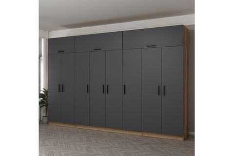 MİNAR KALE GARDIROP 4, 8 KAPAKLI, ANTRASİT