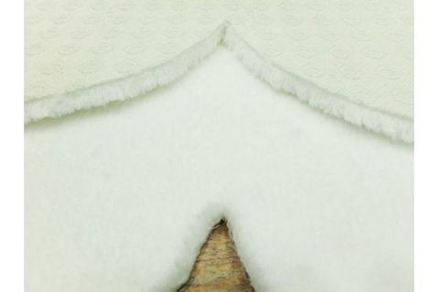 BALAT HALI DEKORATİF BEYAZ-GRİ-DESENLİ PELUŞ PAPATYA DESEN HALI AÇIK GRİ - 150X150