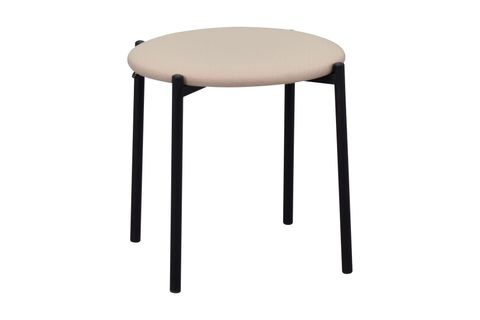 NİL SİYAH METAL AYAK DERİ İSTİFLENEBİLİR TABURE, 6 ADET, KREM