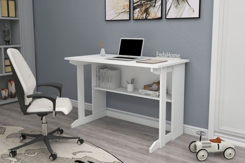 PİLLAR GENİŞ ÇALIŞMA MASASI, BEYAZ, 100X56 CM