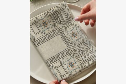 ANTRASİT MOZAİK PAMUKLU DÖRT ADET PEÇETE