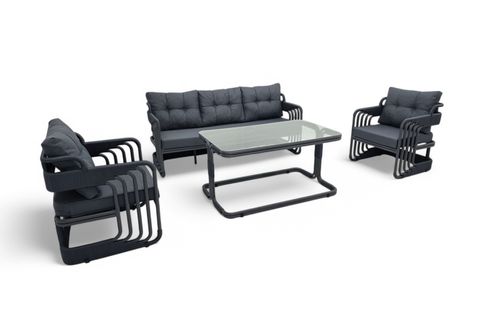 OKYANUS İP ÖRGÜ ÜÇLÜ OTURMA GRUBU, ANTRASİT