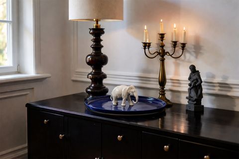 FİL FİGÜRLÜ DÜZ SUNUM TABAĞI, LACİVERT