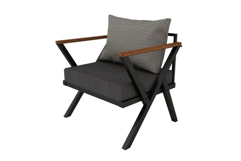 WOODESK BEGONVİL TEKLİ BAHÇE KOLTUĞU, GRİ RENK, CPT5521-70
