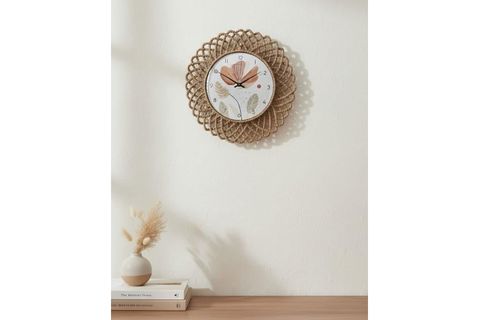 BOHEM HASIR ÇERÇEVELİ DUVAR SAATİ, 43 CM, HOM-1265
