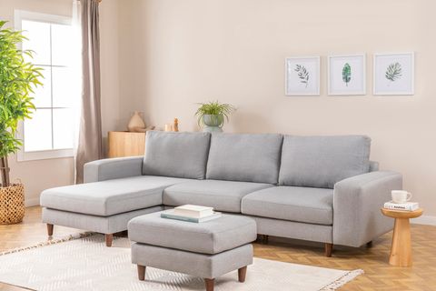 MERLİN NEW MİNİ KETEN KÖŞE KOLTUK, AÇIK GRİ