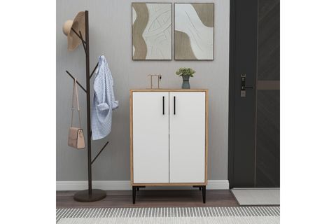 ARNETTİ NİDAL 4 RAFLI AYAKKABILIK, ATLANTİK ÇAM BEYAZ