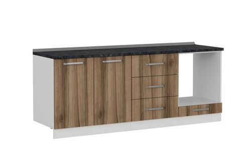 MİNAR 210 CM MUTFAK DOLABI BEYAZ DORE 210-D3-ALT MODÜL
