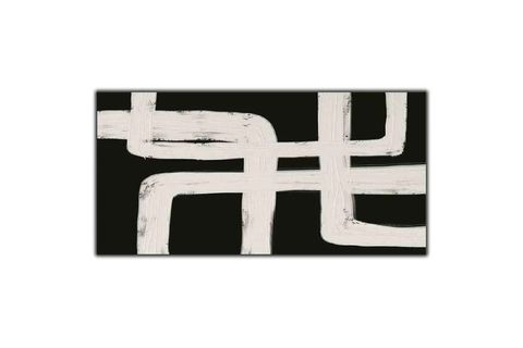 SOYUT SİYAH ÜZERİ GEOMETRİK ÇİZGİLER ORİJİNAL YAĞLI BOYA TABLO