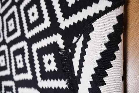 COTTON NATUREL PAMUK KİLİM 02, ÇİFT TARAFLI, SİYAH BEYAZ, 150X250