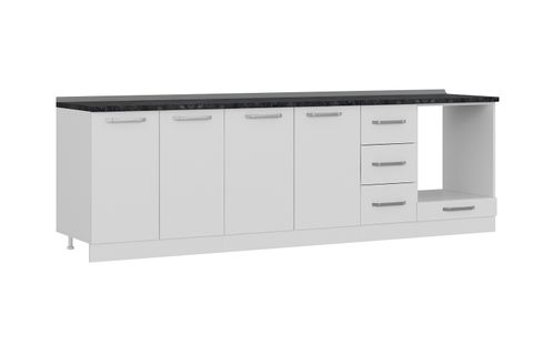 MİNAR 270 CM MUTFAK DOLABI BEYAZ 270-B6-ALT MODÜL