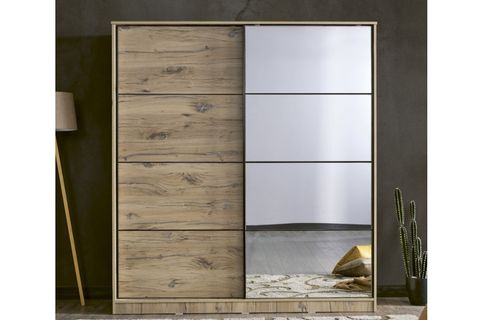 SUDE SÜRGÜLÜ GARDIROP, CEVİZ SENZA, 160 CM