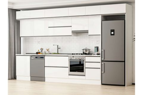 ALVİNKA 400X240 CM MUTFAK DOLABI, MB E90S60S50 1 BEYAZ MDF