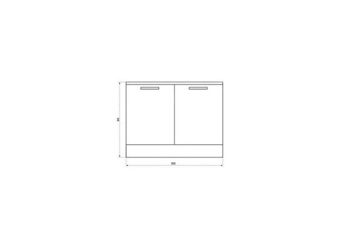 MİNİ EVYELİ MUTFAK ALT MODÜL, 100 CM