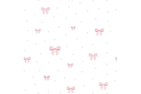 41 5 1 PEMBE KURDELE DESENLİ ÇOCUK DUVAR KAĞIDI  5 M²