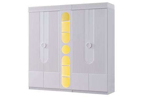 VİRA NEW 4 KAPAKLI LEDLİ KİTAPLIKLI DOLAP, BEYAZ