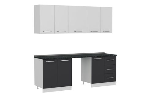 MİNAR 220 CM MUTFAK DOLABI BEYAZ ANTRASİT 220 A11