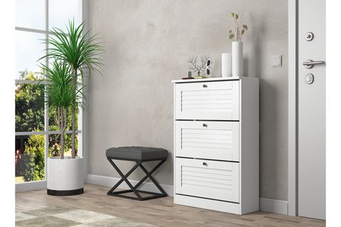 DELLA PREMİUM PANJUR KAPAKLI AYAKKABILIK WOOD BEYAZ