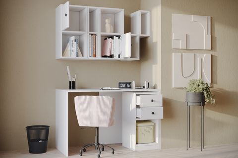 ÇOK FONKSİYONLU MODERN ÇALIŞMA MASASI, 2 KAPAKLI