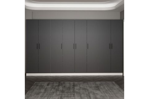 KALE 210 CM 8 KAPAKLI 6B RAF PORTMANTO, BEYAZ ANTRASİT