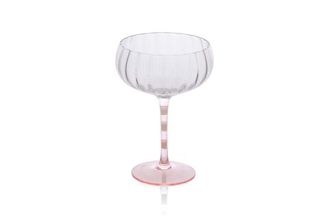 THE MİA AYAKLI CAM DONDURMA KASESİ PEMBE BEYAZ 240 ML