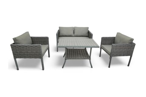 LETRA RATTAN İKİLİ BAHÇE MOBİLYASI, GRİ