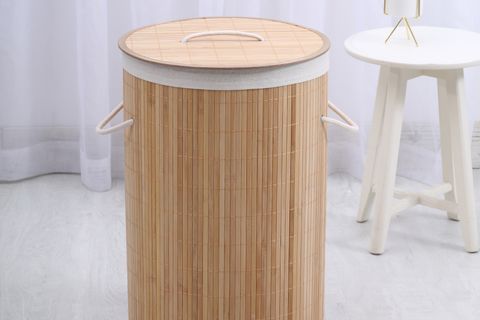 SIA BAMBU KAPAKLI ÇAMAŞIR SEPETİ EL YAPIMI NATURAL