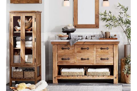 AHŞAP GEMİSİ BEDROCK BANYO DOLABI