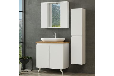 NİKA BANYO DOLABI AY2K101, BEYAZ, 85 CM