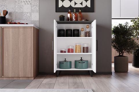 SARE ÇOK AMAÇLI DOLAP, ANTRASİT MAT BEYAZ, 3 RAFLI