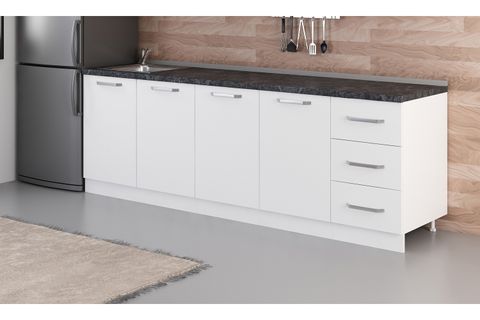 MİNAR 245 CM MUTFAK DOLABI BEYAZ 245-B3-ALT MODÜL