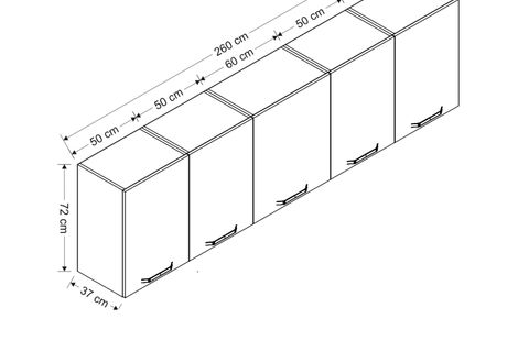 MİNAR 260 CM MUTFAK DOLABI BEYAZ 260-B2-ÜST MODÜL