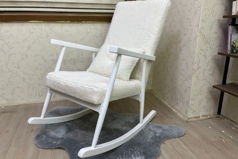 ASEDİA TREND SALLANAN SANDALYE, TEDDY KREM, AHŞAP, LAKE AYAK