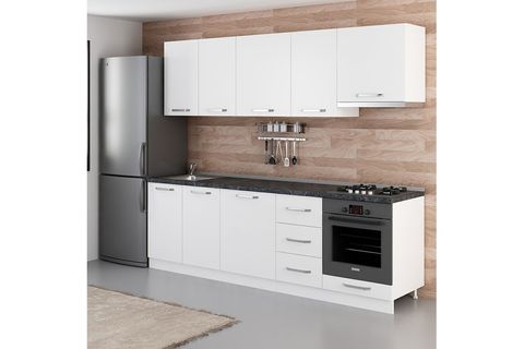 MİNAR LİNA 255 CM MUTFAK DOLABI BEYAZ 255-B5