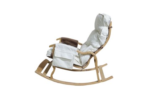 MOSSO AHŞAP ÇİFT MİNDERLİ SALLANAN SANDALYE, KAHVE KREM