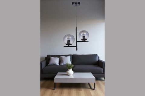 TERRA İKİLİ SİYAH FÜME CAMLI AVİZE