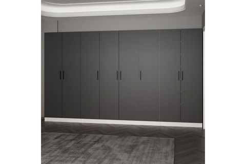 KALE 210 CM 8 KAPAKLI 6B RAF PORTMANTO, BEYAZ ANTRASİT