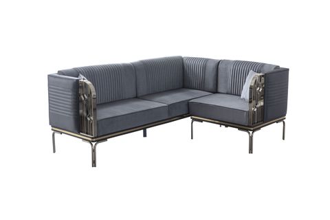 SULTAN MUTFAK MASA TAKIMI, 1 MASA 1 KÖŞE TAKIM 2 SANDALYE , GRİ